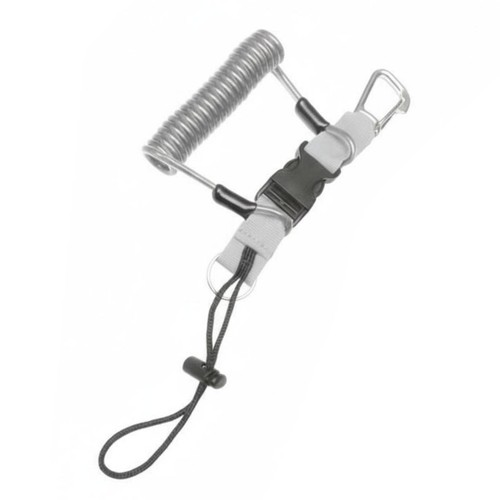 Quick release coil lanyard - release,