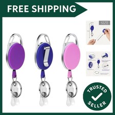 Retractable Badge Reels, 3 Pcs